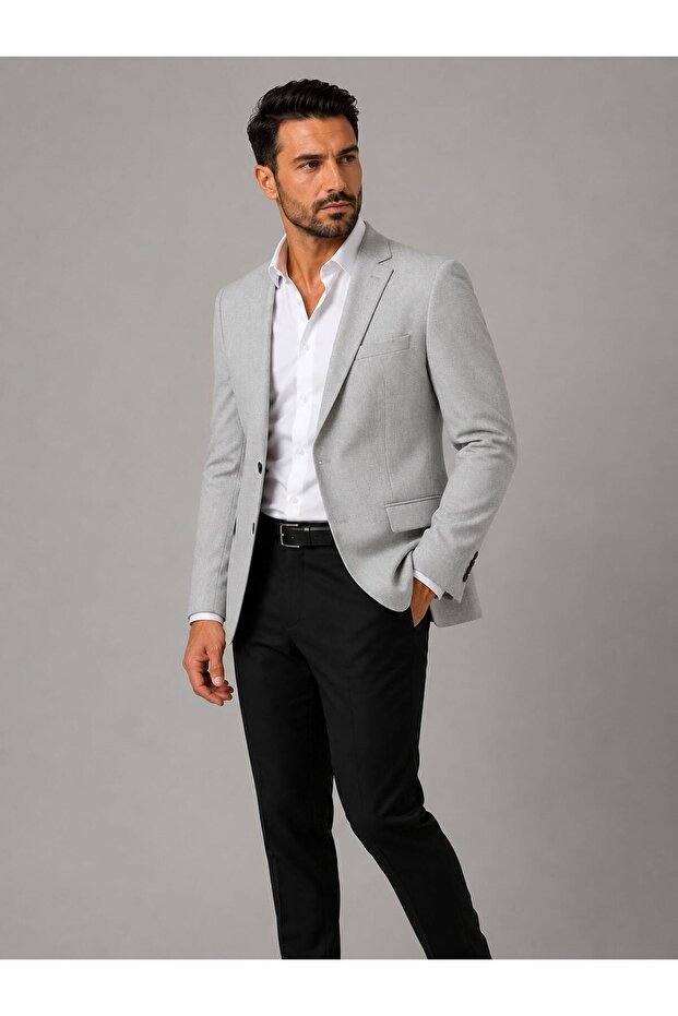 Men's Italian Cut Half-Fitted Blazer Jacket Classic and Modern Elegance - 7732