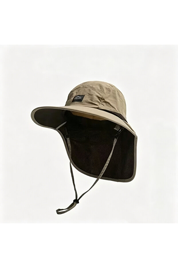 Green Summer Hat Wide Brim Caps Neck Protection Unisex Bucket Hats Outdoor Visor Quick-drying Panama