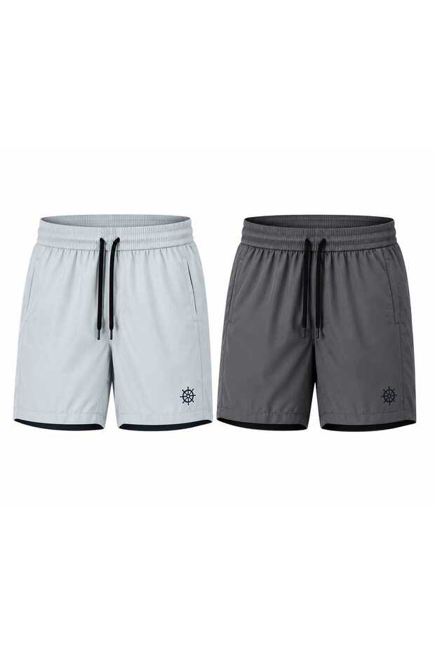 Men's Swim Shorts 2-Piece Swim Shorts with Rudder Print