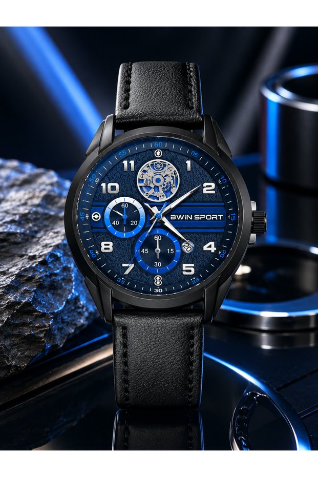 Luxury Leather Cord Men's Wristwatch (with Calendar)
