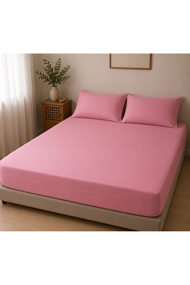 Double Elastic Sheet Set with 2 Pillowcases 50X70 | 180X200+30 | 100% Cotton