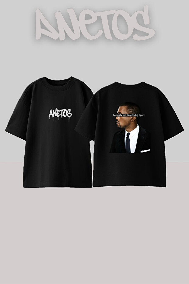 Kanye West_56 Design Printed Unisex Oversize Black Tshirt