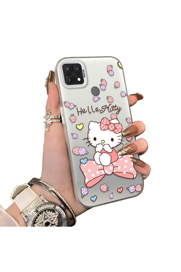 Oppo A15/A15S Compatible Hard Acrylic Back Silicone Edge Lens Protection Case