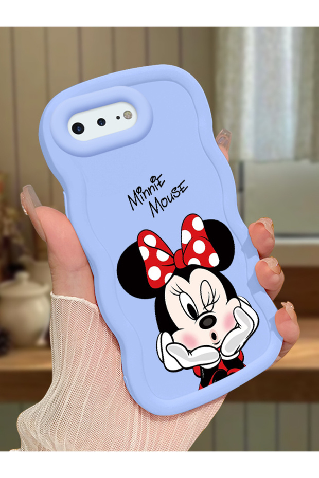 iPhone 7 Plus Compatible Case Camera Protector Blue Silicone Couple Phone Case Cute Pattern