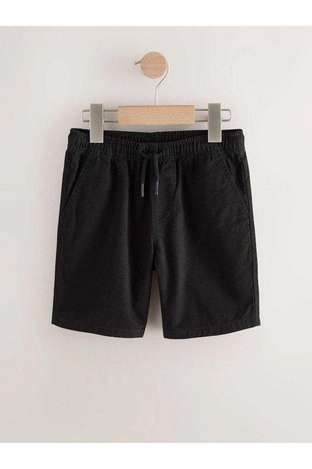 Children's Black Shorts with Elastic Waist