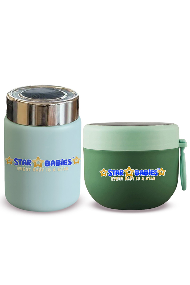 - Stainless steel Food jar with mini flask combo