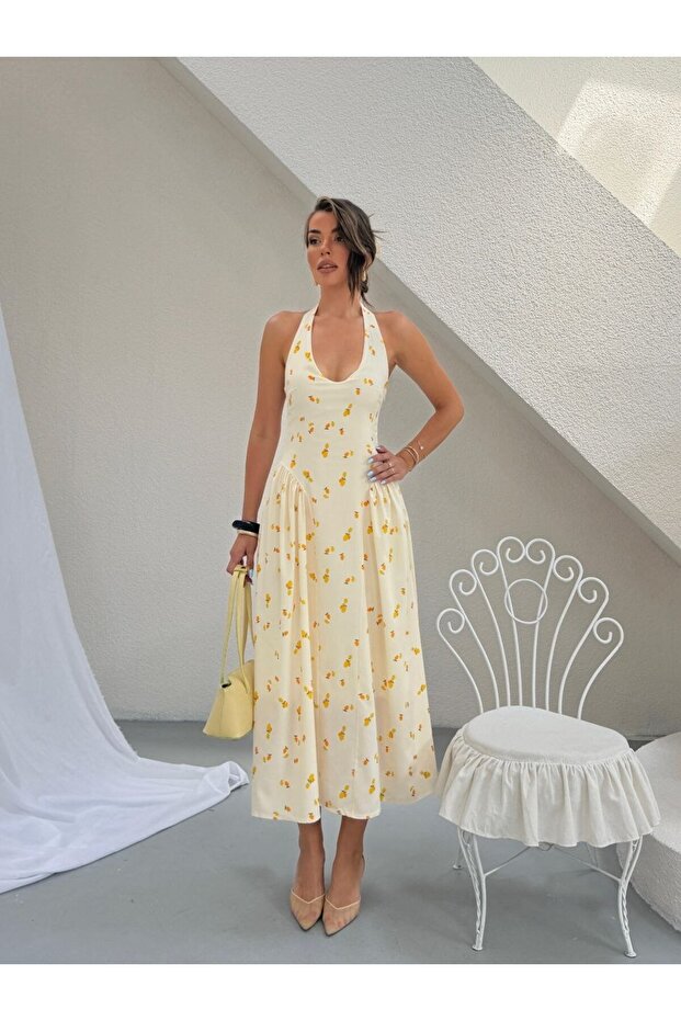 Women's Zr Model Fruit Patterned Dress
