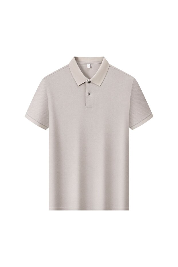 Arw86819 Seri̇ntutan--High Quality Buttoned Men's Mercerized Polo Collar Tshirt