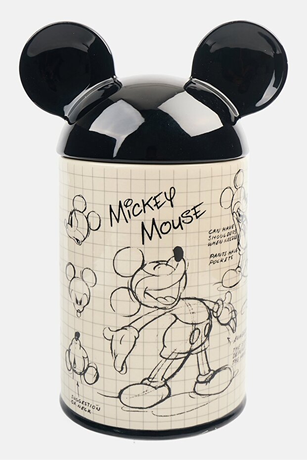 Mickey Mouse Sketch Cookie Jar, Off-White/Black