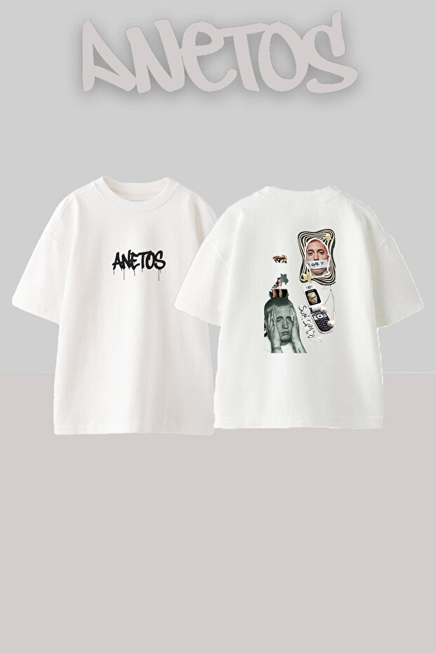 Eminem Slimshady_4 Design Printed Unisex Oversize White Tshirt