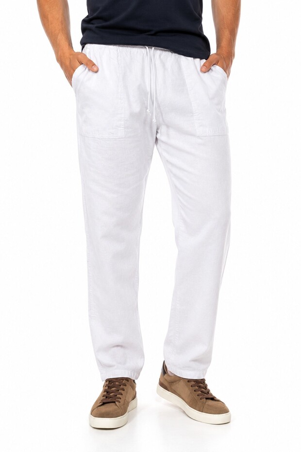 Men's Raw Fabric Elastic 100% Natural Cotton Trousers Bgl-St05616