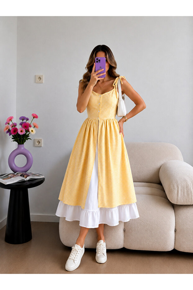 Pötikare Strappy Lined Long Dress