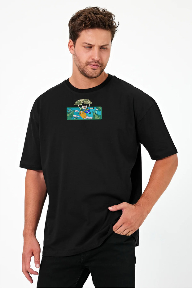 Adventure Time Finn & Jake Embroidered 100% Cotton Premium T-Shirt
