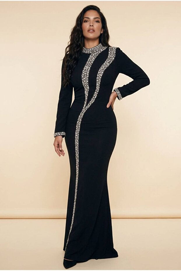 فستان مرصع بالأحجار 26YELB8600