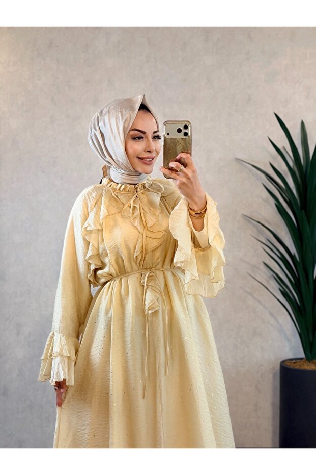 25131 فستان نور أصفر