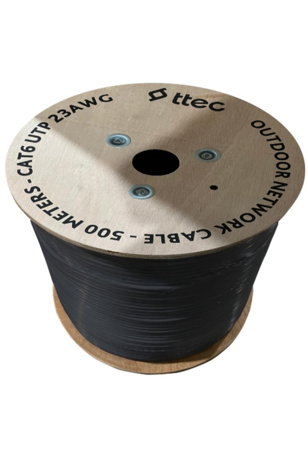 Ttec 500Meter 23Awg Black Cca Cat6 Kbl-Cat6-23Cca/Out500S Outdoor Cable