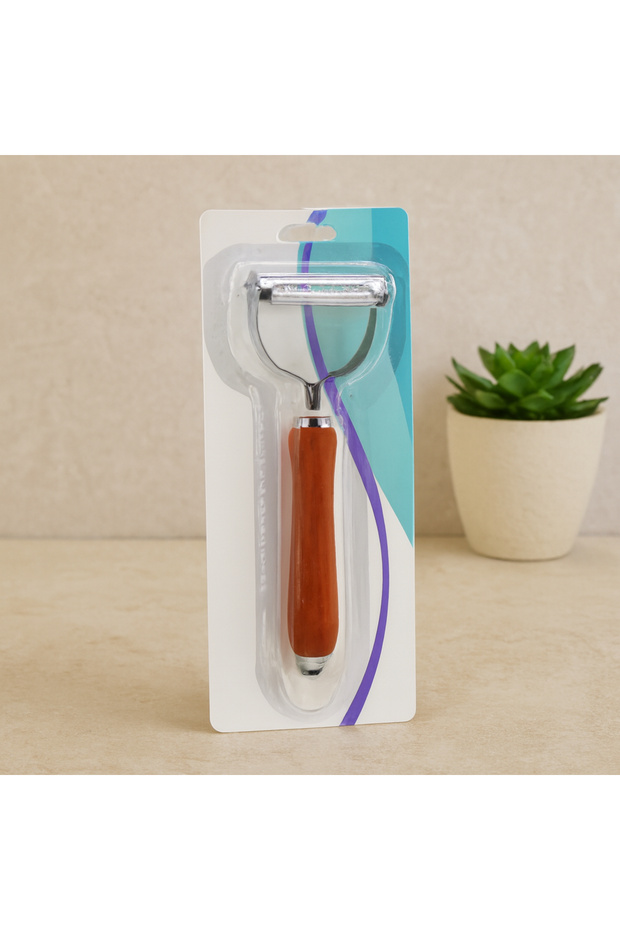 Double-Headed Metal Peeler (Wooden Handle)
