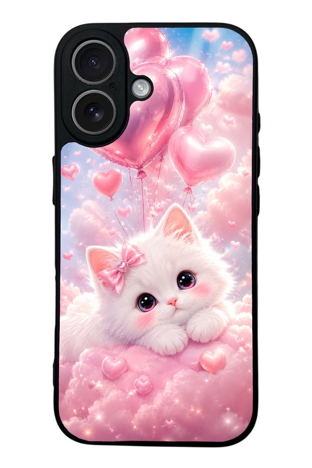 iPhone 17 Cupid Cloud Kitty Design Glossy Phone Case