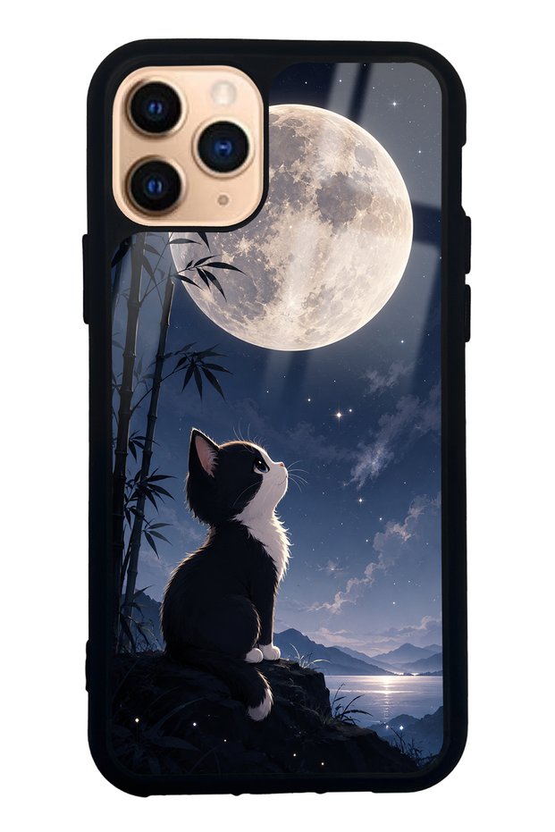 حافظة هاتف لامعة بتصميم Moon Guardian Kitty لهاتف iPhone 11 Pro