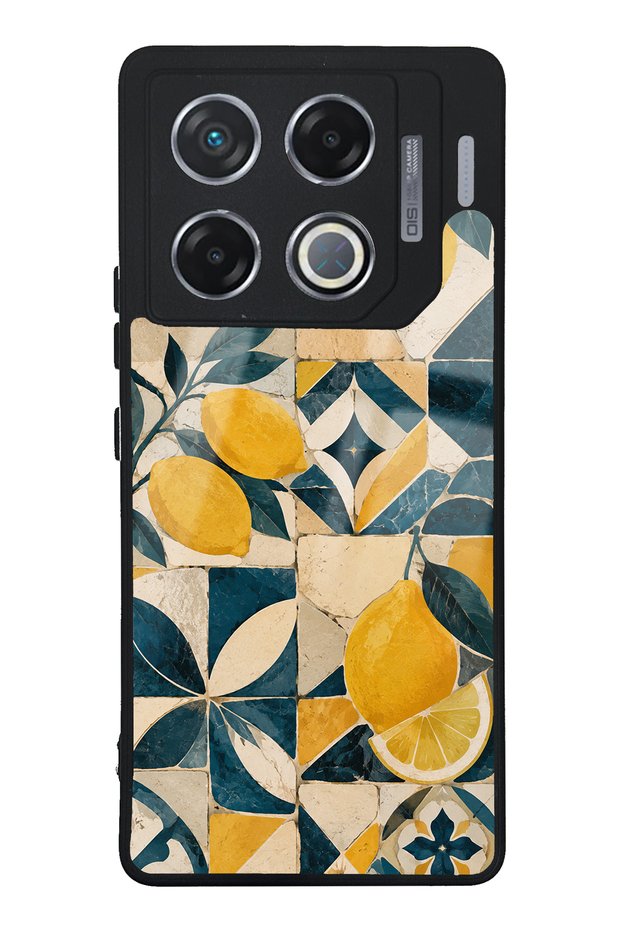 Infinix Gt 20 Pro Glossy Phone Case with Mediterranean Lemon Mosaic Design