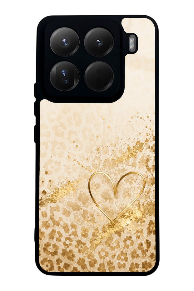 Xiaomi 15Pro Golden Heart Glow Design Glossy Phone Case