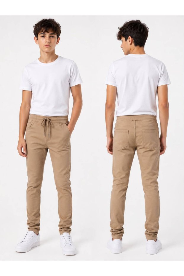 Ribana Bel Canvas High School Boy's School Pants Lycra Unisex