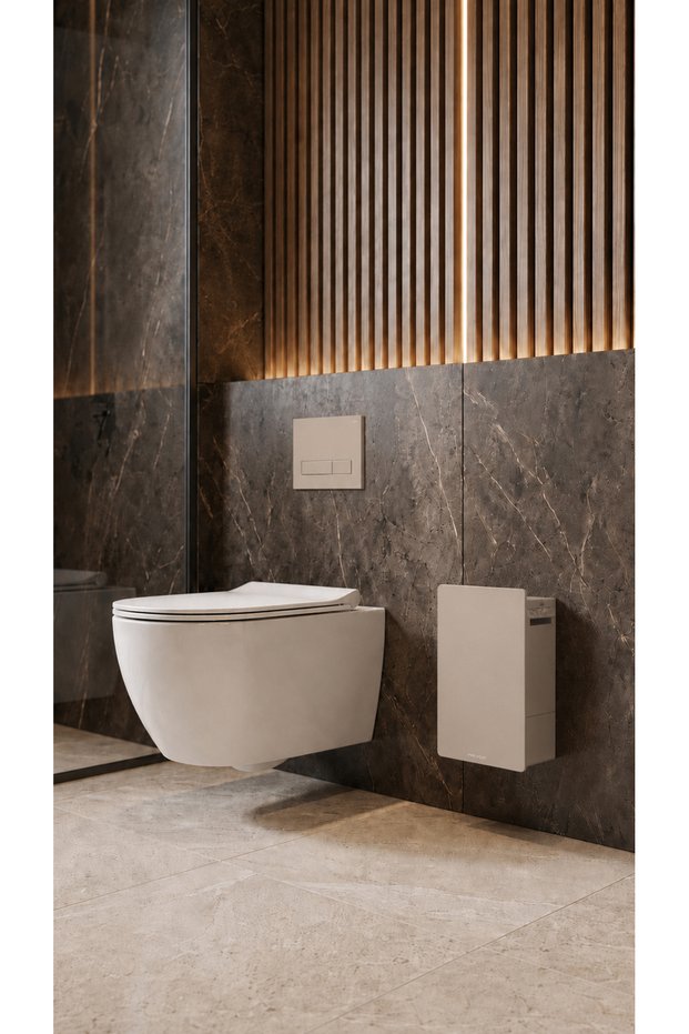 Bathroom / Wc Trash Bin Minimalist Design Wall Mountable / Adhesive-Attachable (Vison)