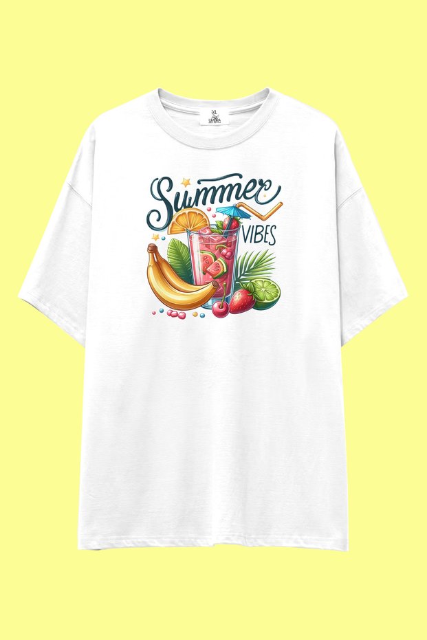 Fresh Mood Club T-Shirt | Unisex 100% Cotton White Fruit Printed Summer Design Tee