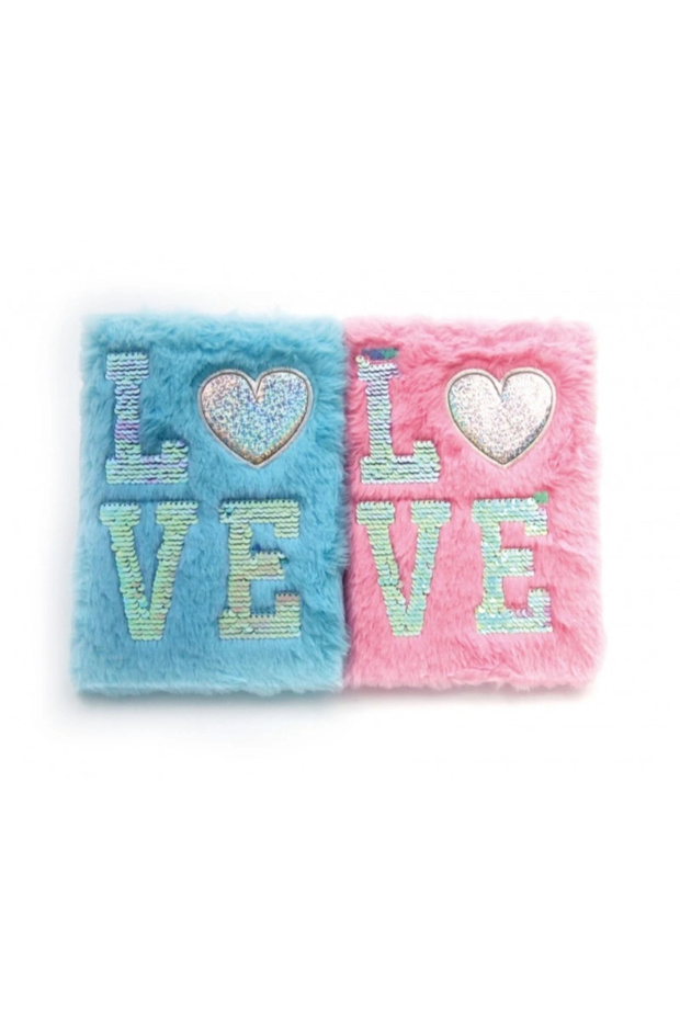 دفتر تذكاري من القطيفة بتصميم LOVE