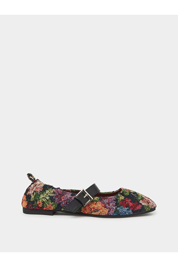 Printed Round Toe Ballerina Shoes