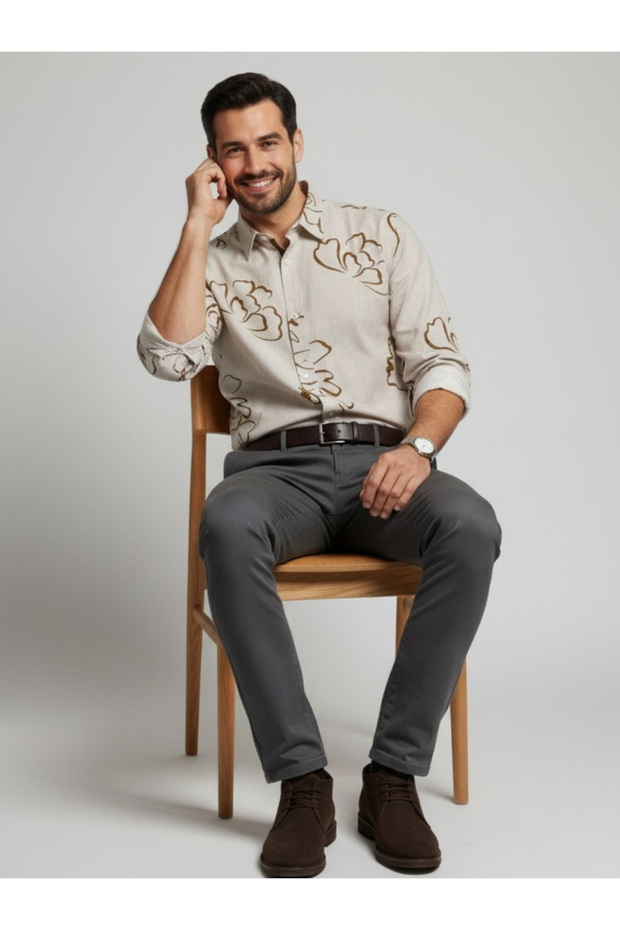Men Classic Floral Print Casual Shirt