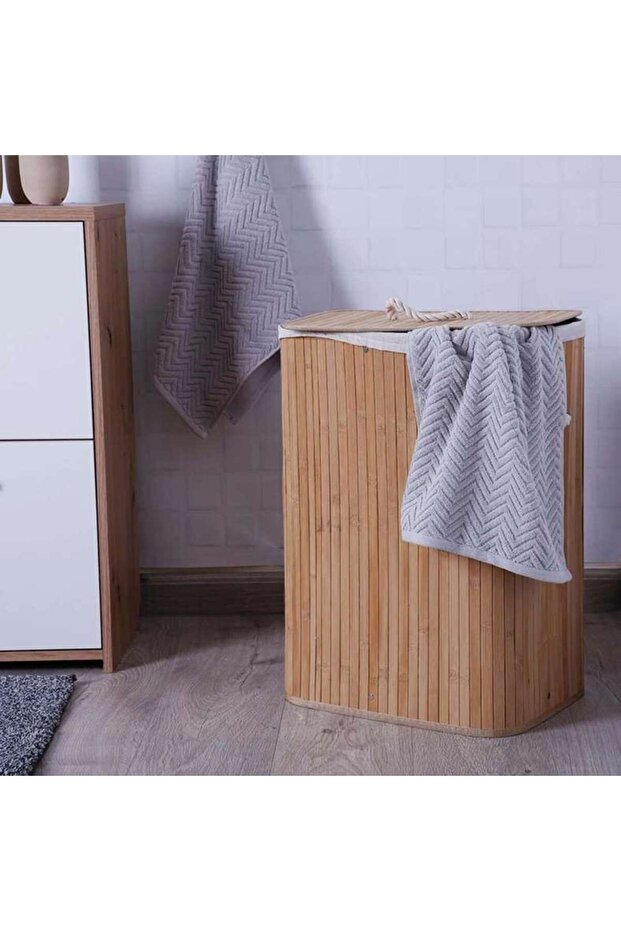 Gervase Foldable Bamboo Laundry Hamper 42X32X60CM-Natural