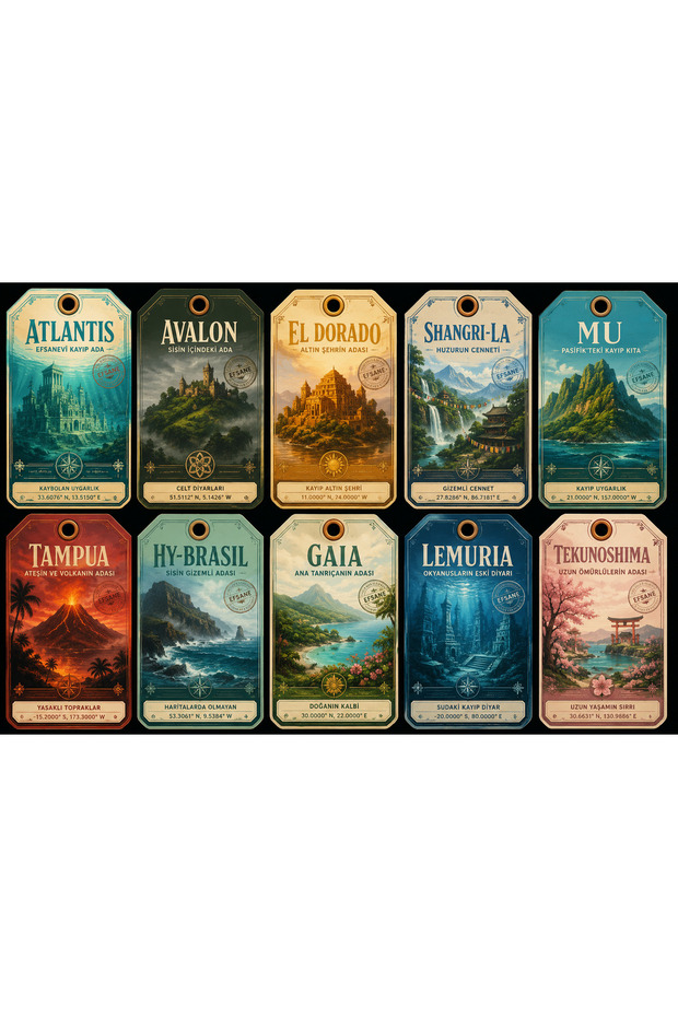 Lost Continents Themed Sticker Set (21X30 cm 1 Set)