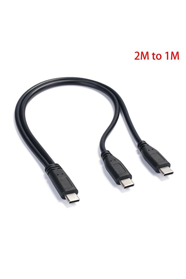 A 【C】USB C Cable Splitter Type C 1 To 2 Extension Cable Wire PC Phone Tablet 15W 3A Power Adapter C.