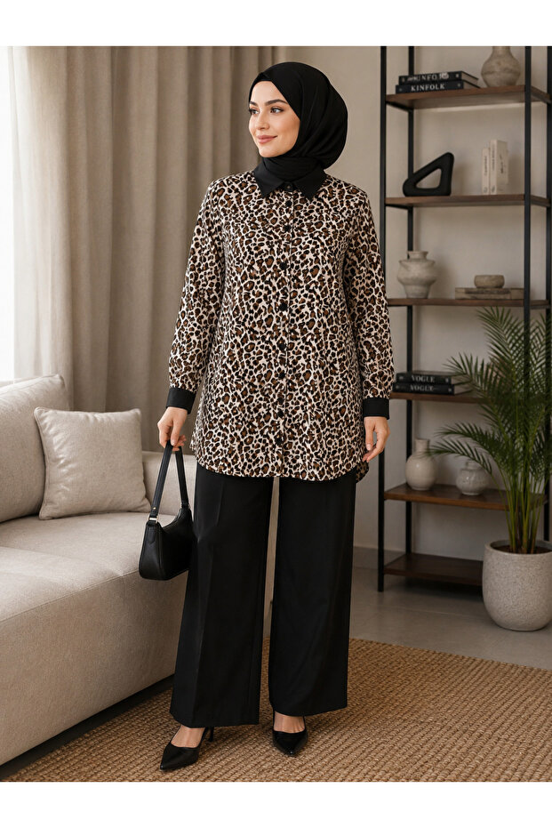 - Leopard Print Two Piece Co Ord Set