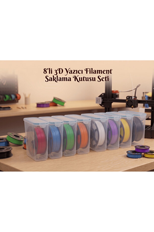 3D Printer Filament Storage Container Set with Air-Tight Gasket 4.5 Lt Set of 8 Mab-179