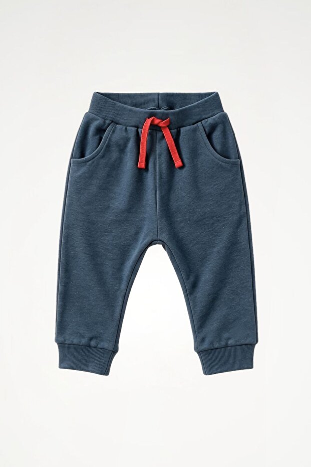 Oeko-Tex Certified 100% Cotton Solid Color Lace-Up Pocket Unisex Baby Jogger Pants Sweatpants