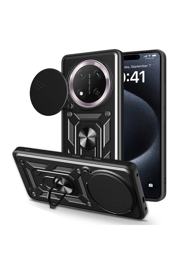 Honor X9C Case Sliding Camera Protector Magnetic Stand Tank Protection