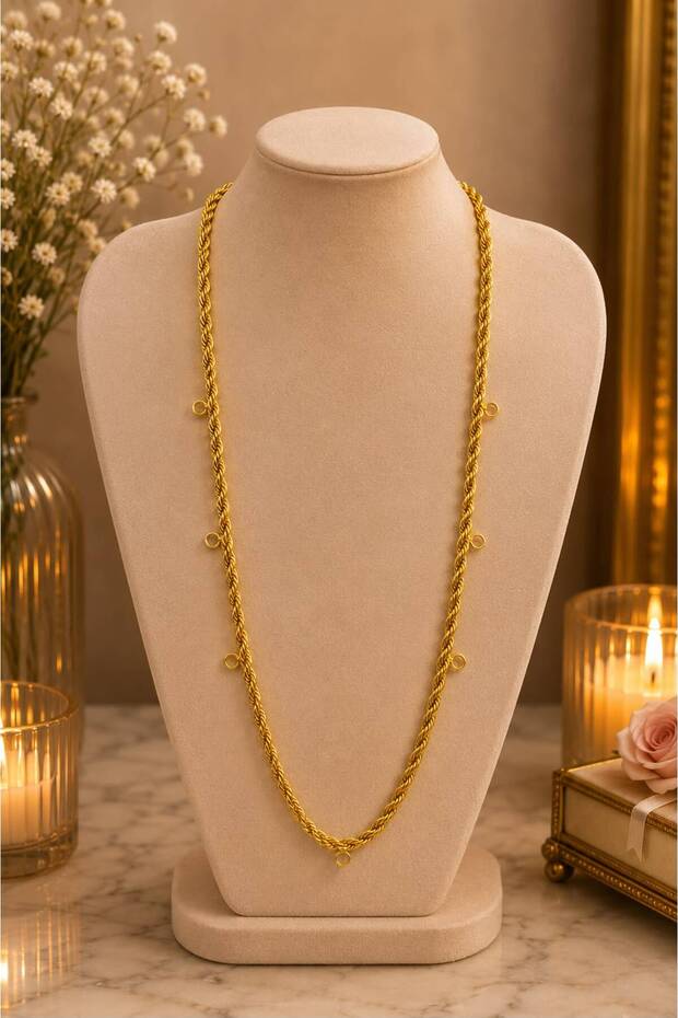Gold Color Plated Chain for Jewelry Making in Quarters, Grams, and Halves with Auger Chain, 7 Rings