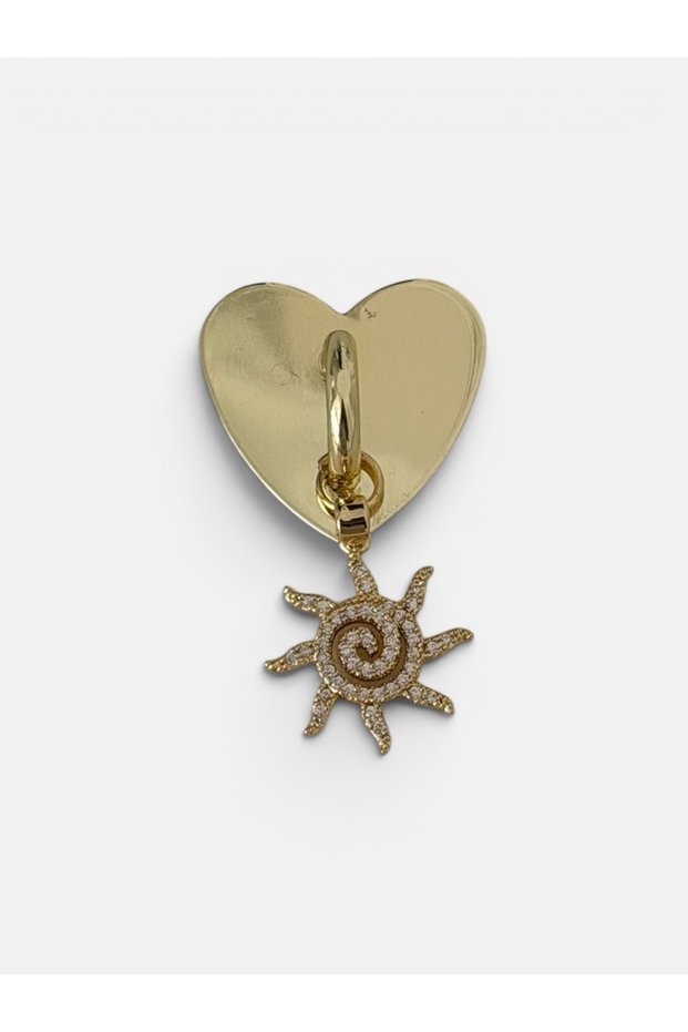 Gold Zircon Stone Sun Detailed Phone Charm