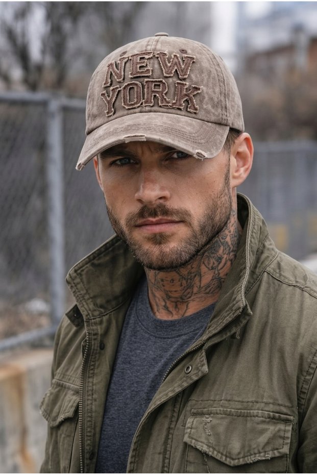 Ny New York Kep Hat Washable Embossed Women Men