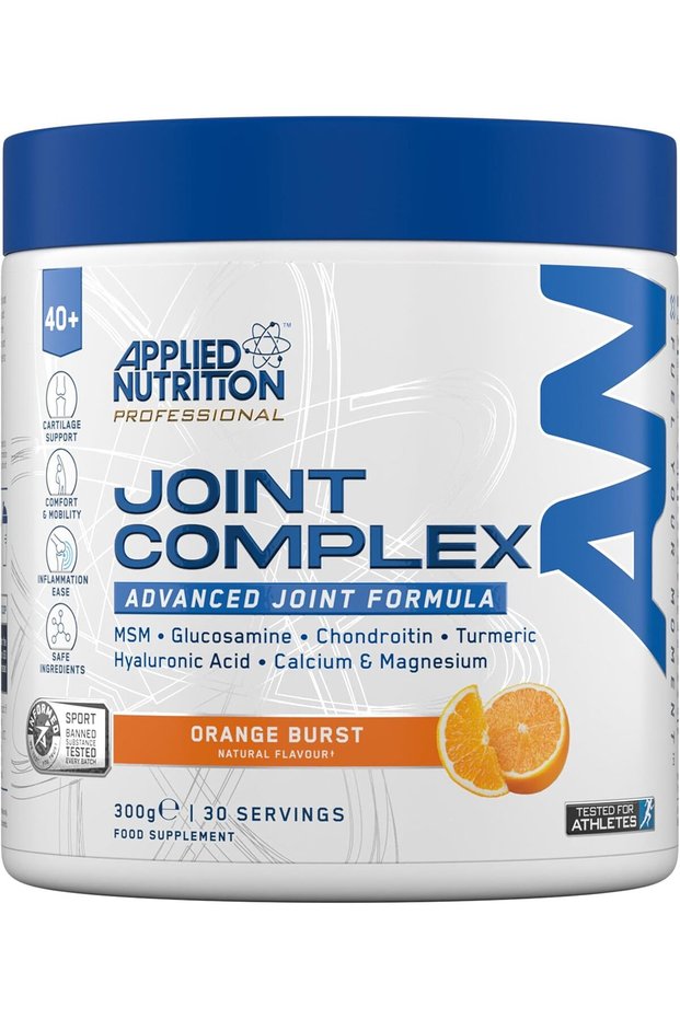 Applied Nutrition Joint Complex for Over 40s | Glucosamine, Chondroitin, MSM, Turmeric, Pea & Hyaluronic Acid | Informed Sport – Orange Burst (300g – 30 Servings)