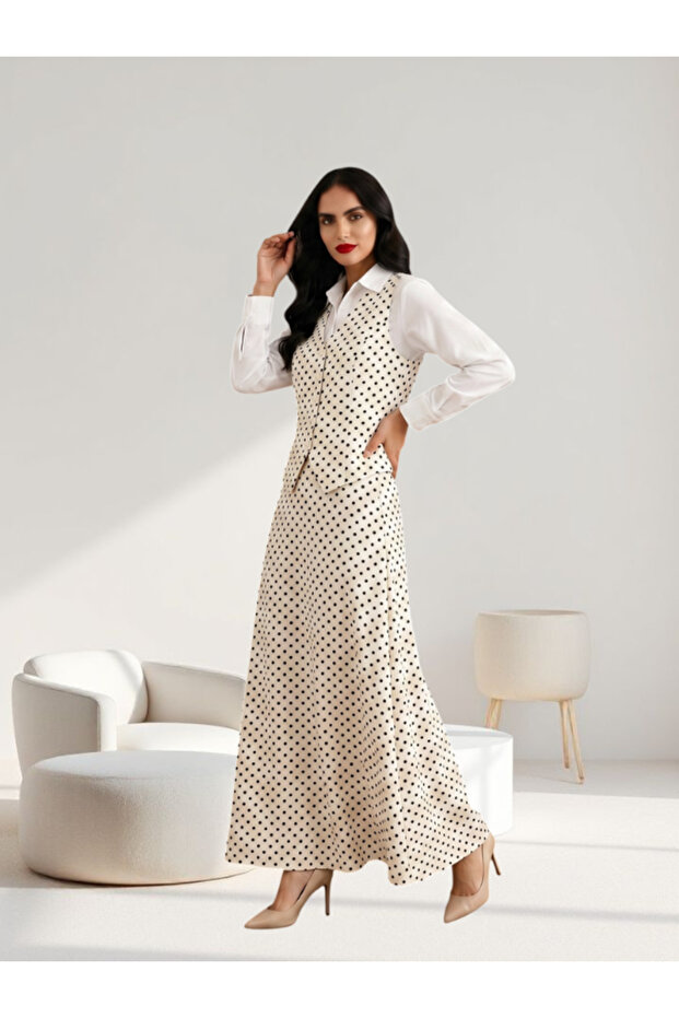 White Polka Dot Two-Piece Co-Ord Set
