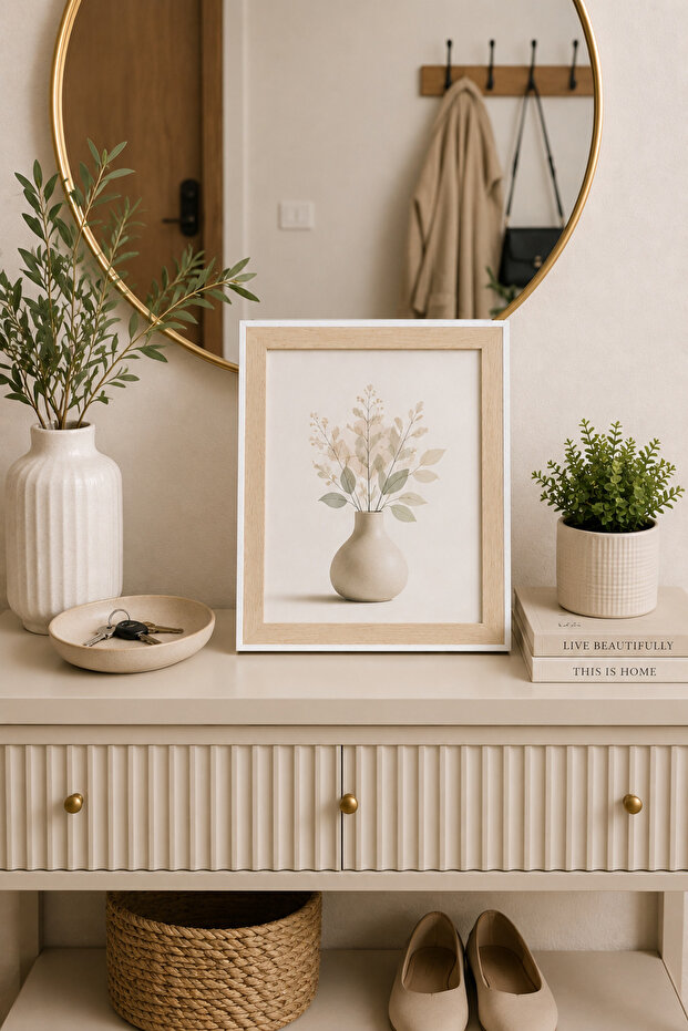إطار صور خشبي أبيض مقاس 20×25 سم – إطار صور زخرفي مناسب للاستخدام على سطح المكتب