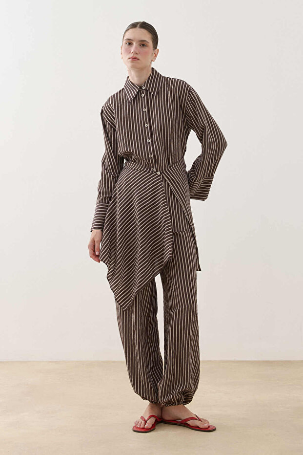 Mobile Piece Shirt Set Brown