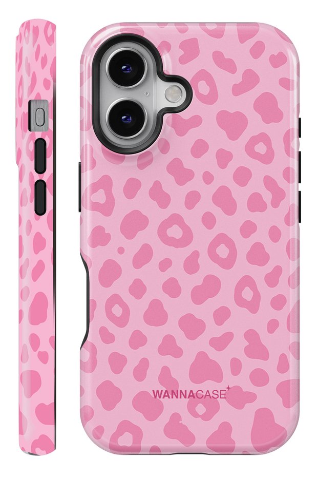 iPhone 16 Plus Pink Leopard Double Layer Essential Tough Phone Case