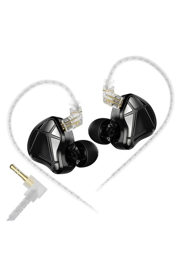 Black no Mic KZ Axas FPS Gaming IEM Headphones Professional Tunable DSP Noise Canceling Detachable