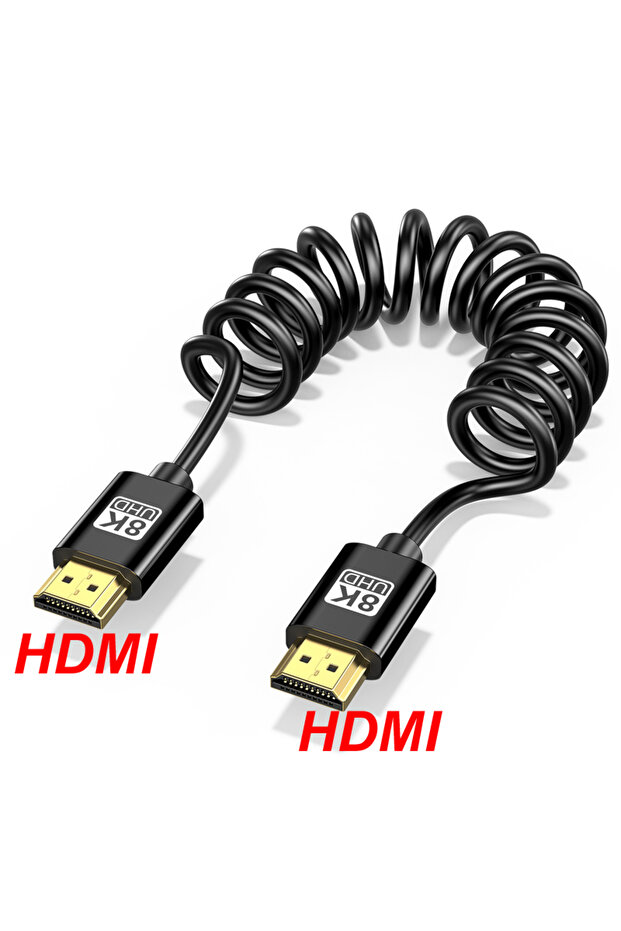 HDMI 1M 8K@60HZ UHD Cable High Speed HDMI-compatible Mini/Micro HDMI-compatible Coiled Cord for HDTV