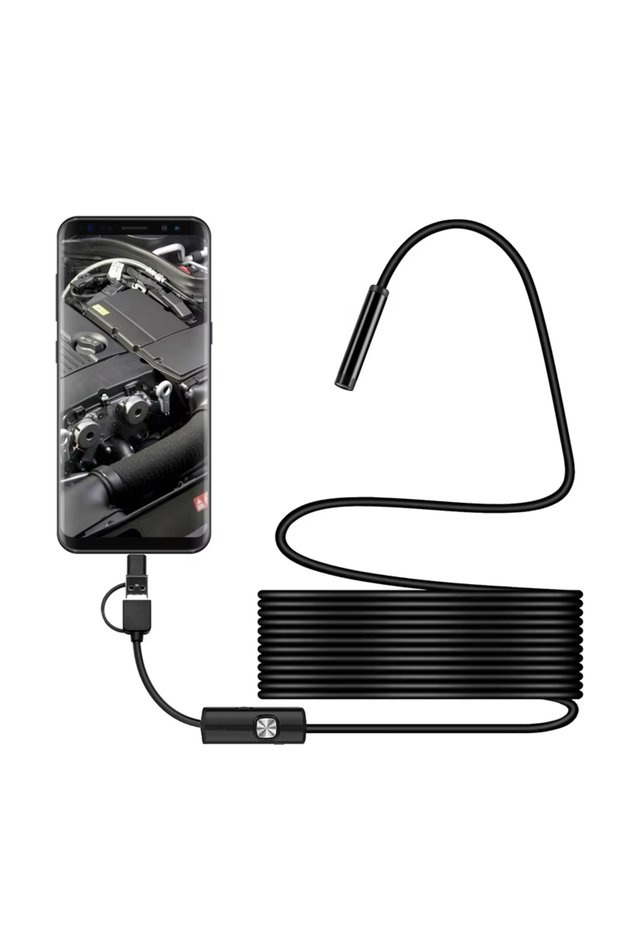 5.5mm-2m 7.0mm Type-C Mini Endoscope Camera IP67 Waterproof 6 LED Adjustable USB Android Flexible In