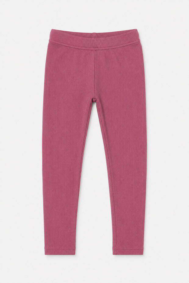 Dusty Rose Ribbed Winter Girls' Tights